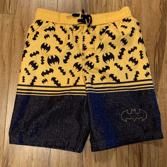 DC Comics Batman boys swim suit trunks swimming UV50 protection sz L 10/12 Large - Picture 1 of 5